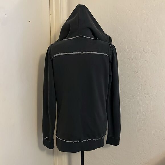 Lost Skate Faux Fur Zipper Closure Pockets Hoodie Sweatshirt Casual - Picture 3 of 11